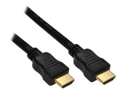 InLine HDMI-High Speed Kabel mit Ethernet - ST / ST - schwarz / gold - 0,5m