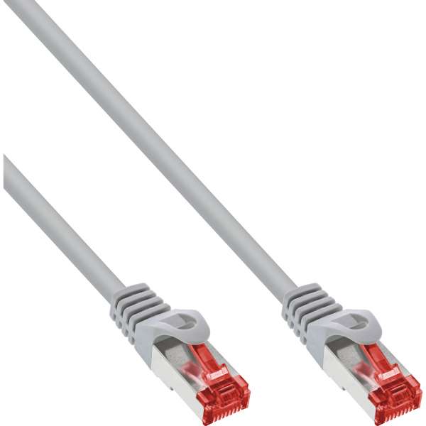 InLine 12er Bulk-Pack Patchkabel - S/FTP (PiMf) - Cat.6 - PVC - CU - grau - 10m