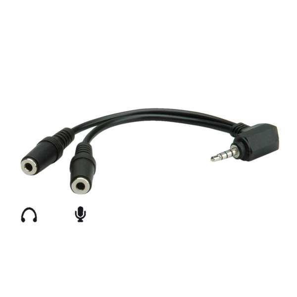 ROLINE Headsetadapter - 4-poliger Mini-Stecker
