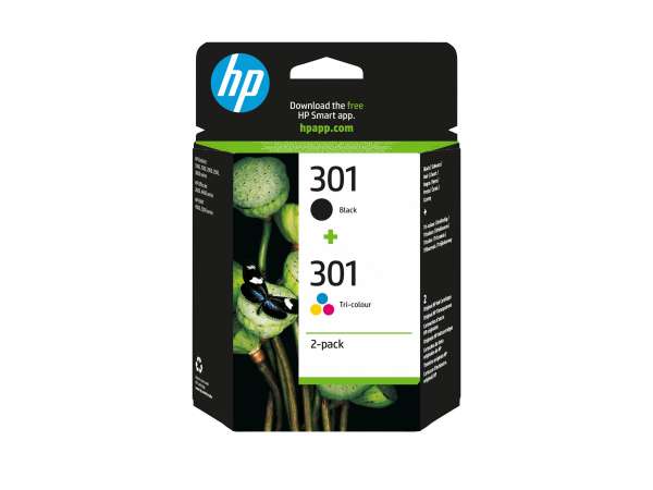 HP 301 - 2er-Pack - Schwarz, Farbe (Cyan, Magenta