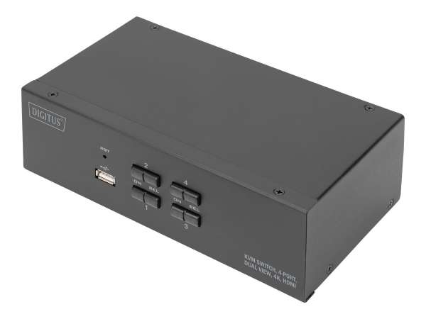 DIGITUS KVM-Switch, 4-Port, Dual-Display, 4K, HDMI®