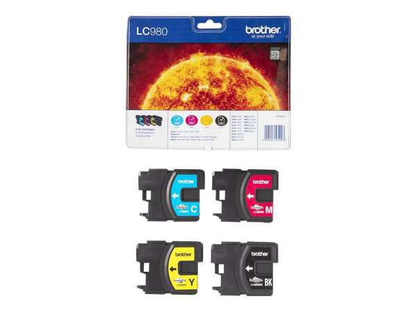 Brother LC980VALBP - 4er-Pack - Schwarz, Gelb