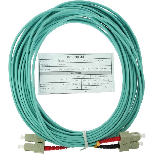 InLine LWL Duplex Kabel - SC/SC - 50/125µm - OM3 - 0,5m