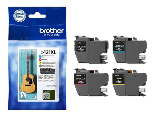 Brother LC421XL - 4er-Pack - XL - Schwarz, Gelb