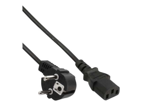InLine Netzkabel - Schutzkontakt gewinkelt auf Kaltgerätestecker C13 - 10m