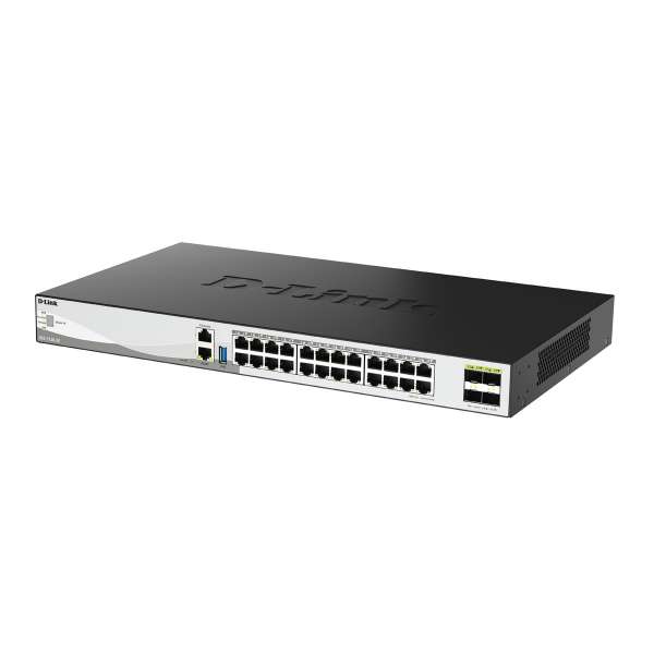 D-Link DXS 3130-28 - Switch - L3 - managed - 24 x 100/1000/2.5G/5G/10GBase-T + 4 x 10 Gigabit / 25 G