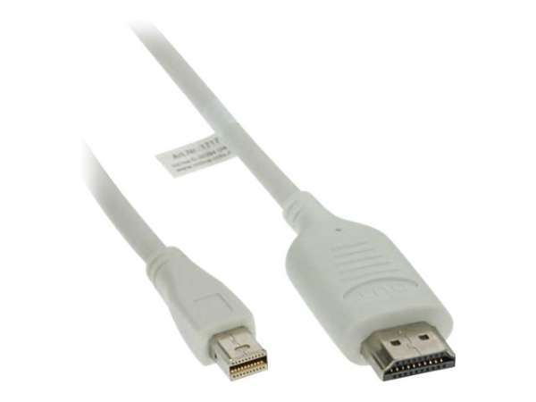 InLine Mini DisplayPort zu HDMI Konverter Kabel - weiß - 5m - 4K2K - mit Audio