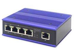 DIGITUS 4 Port Gigabit Netzwerk PoE Switch, Industrial, Unmanaged, 1 RJ45 Uplink