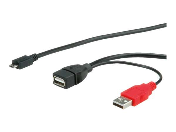 ROLINE USB- / Stromkabel - Micro-USB Typ B (M)
