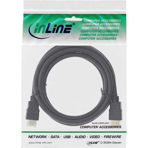 InLine HDMI-High Speed Kabel mit Ethernet - Premium - 4K2K - ST/ST - schwarz - 2m