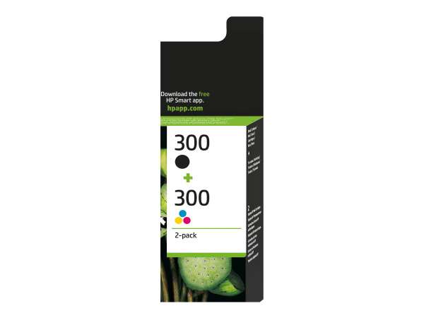 HP 300 - 2er-Pack - Schwarz, Farbe (Cyan, Magenta