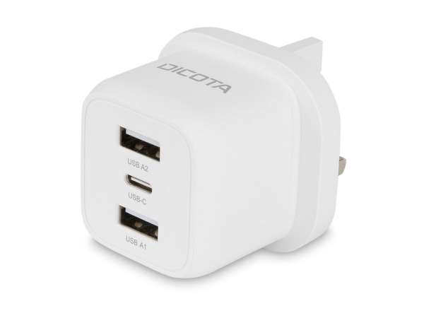 Dicota Netzteil - kompakt, Laptop - 32 Watt - 3 A - 3 Ausgabeanschlussstellen (USB-C, 2 x USB)