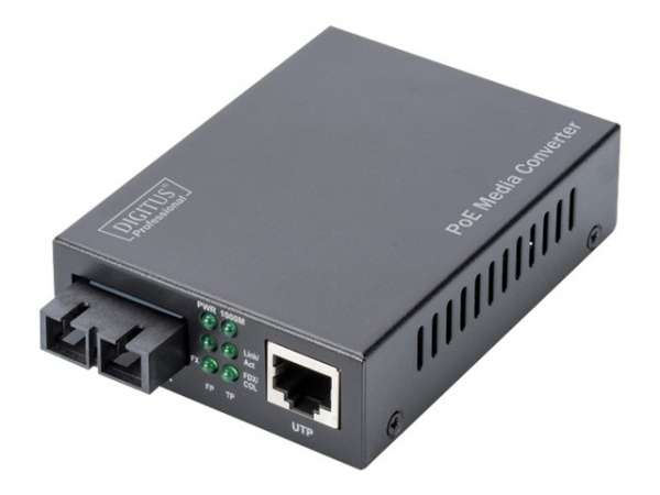 DIGITUS Gigabit PoE Medienkonverter, RJ45 / SC, MM, PSE