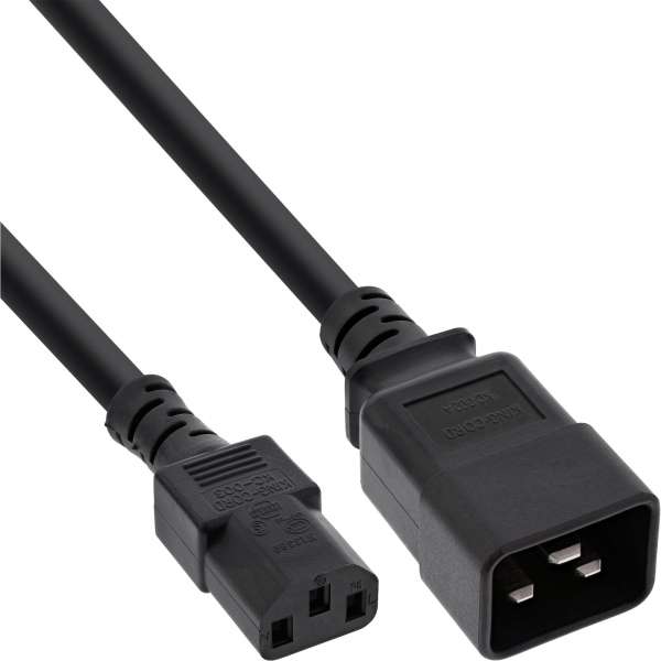 InLine Netz Adapterkabel - IEC 60320 C20 auf C13 - max.10A - 2m
