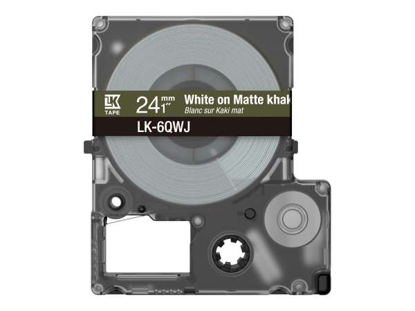 Epson LabelWorks LK-6QWJ - Weiß auf mattem Khaki - Rolle (2,4 cm x 8 m)