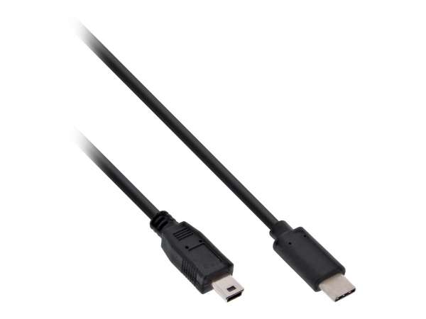 InLine USB 2.0 Kabel - USB-C Stecker an Mini-B Stecker - schwarz - 1m