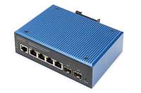 DIGITUS Industrieller 4+2-Port L2 managed Gigabit Ethernet PoE Switch
