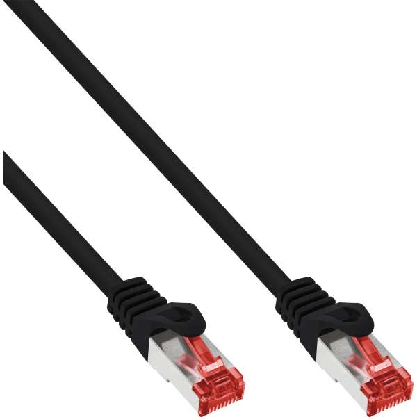 InLine 50er Bulk-Pack Patchkabel - S/FTP (PiMf) - Cat.6 - PVC - CCA - schwarz - 1,5m