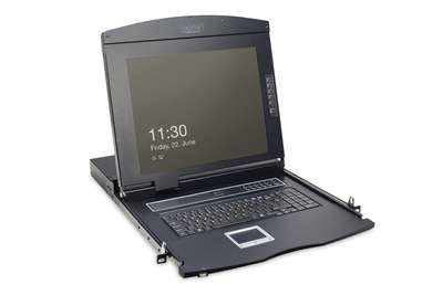 DIGITUS 17" LCD KVM Konsole, 1-Port VGA, italienische Tastatur