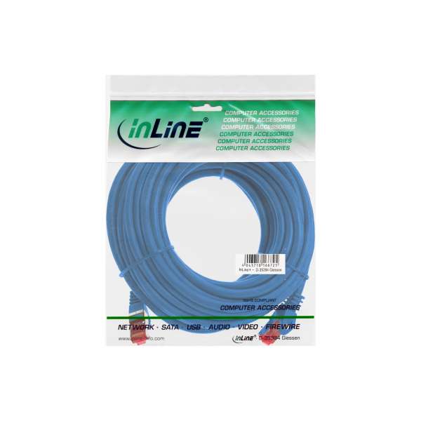 InLine Patchkabel - S/FTP (PiMf) - Cat.6 - 250MHz - PVC - Kupfer - blau - 10m