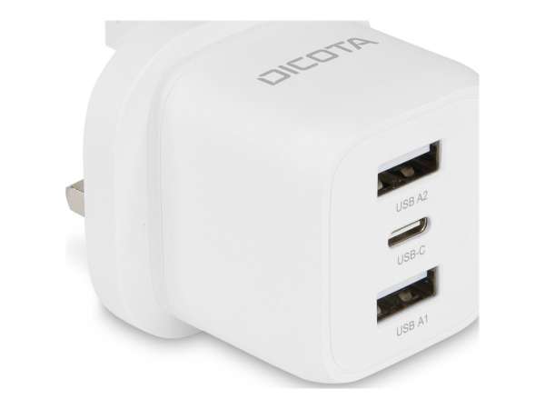 Dicota Netzteil - kompakt, Laptop - 32 Watt - 3 A - 3 Ausgabeanschlussstellen (USB-C, 2 x USB)