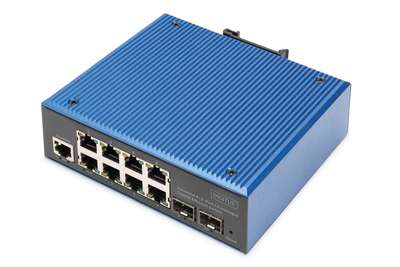 DIGITUS Industrieller 8+2-Port L2 managed Gigabit Ethernet Switch