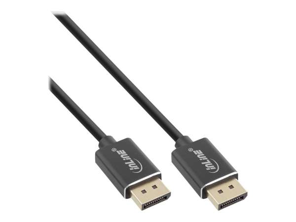 InLine DisplayPort 1.4 Kabel Slim - 8K4K - schwarz - vergoldete Kontakte - 0,5m
