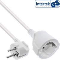 InLine Strom-Verlängerung Schutzkontakt Stecker gewinkelt / Buchse - weiß - 1m