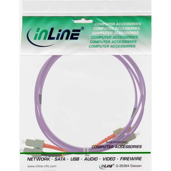 InLine LWL Duplex Kabel - SC/SC - 50/125µm - OM4 - 20m