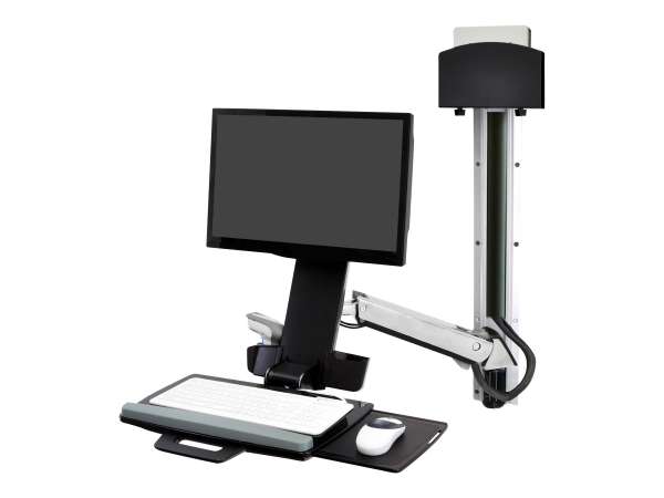 Ergotron Sit-Stand Combo System Mit CPU-Halter klein - Befestigungskit (CPU-Halter, 2 Schienenabdeck