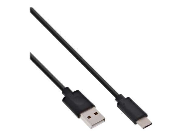 InLine USB 2.0 Kabel - USB-C Stecker an A Stecker - schwarz - 0,5m
