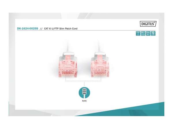 DIGITUS Slim - Patch-Kabel - RJ-45 (M) zu RJ-45 (M)