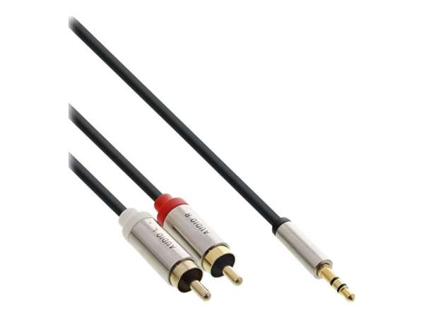 InLine Slim Audio Kabel Klinke 3,5mm Stecker an 2x Cinch Stecker - 10m
