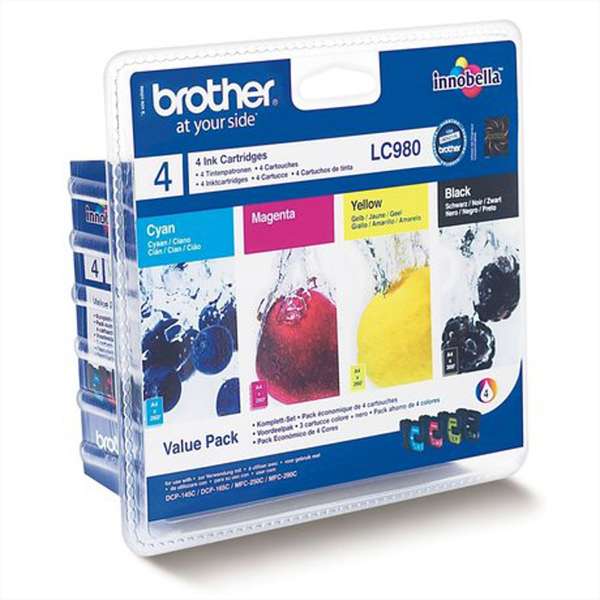 Brother LC980VALBPDR - 4er-Pack - Schwarz, Gelb, Cyan, Magenta