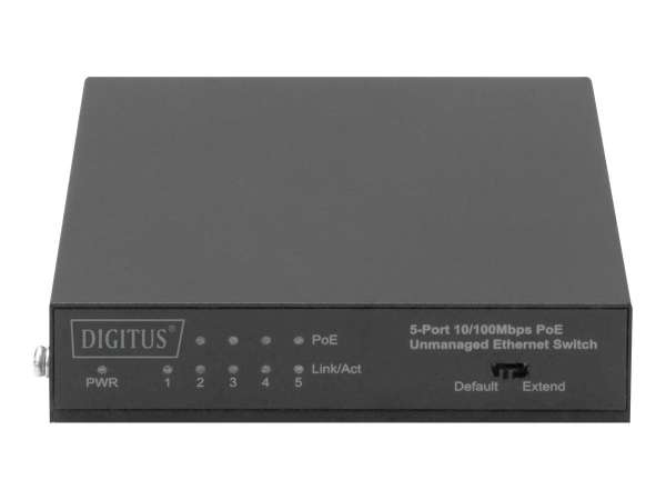 DIGITUS DN-95320-1 - Switch - Fast Ethernet, PoE, 4-Port PoE, 1-Port Uplink - unmanaged - 5 x 10/100