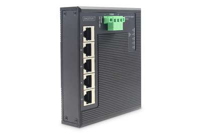 DIGITUS 5 Port Gigabit Ethernet Netzwerk Switch Switch, Flat, Industrial, Unmanaged