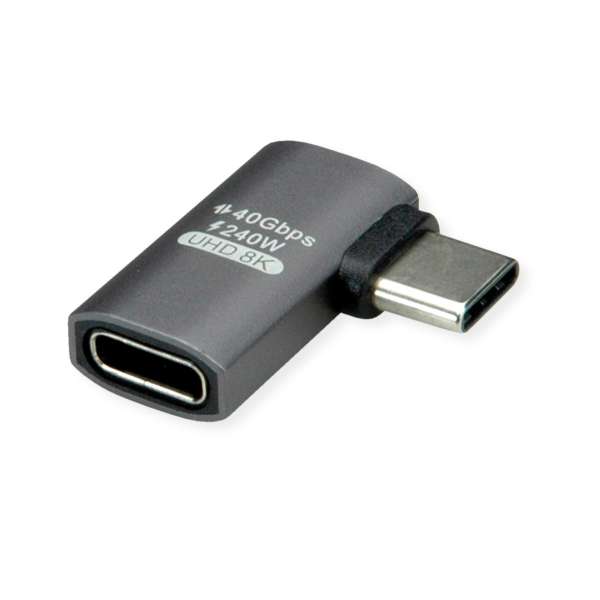 ROLINE USB-Adapter - 24 pin USB-C (M) gewinkelt zu 24 pin USB-C (W)