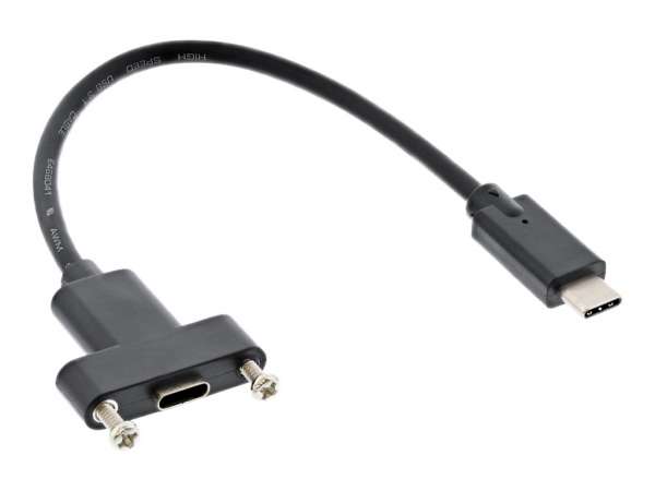 InLine USB 3.2 Gen.2 Adapterkabel - Stecker C auf Einbaubuchse C - 0,20m