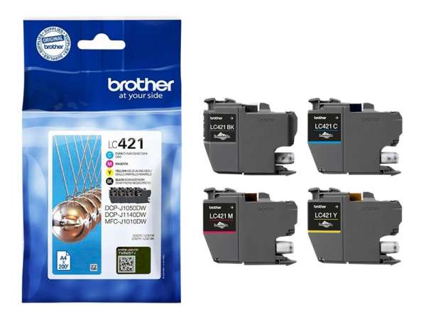 Brother LC421 - 4er-Pack - Schwarz, Gelb, Cyan