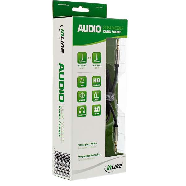 InLine Slim Audio Kabel Klinke 3,5mm ST/ST - Stereo - 5m
