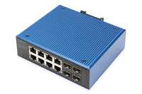 DIGITUS Switch - industriell - unmanaged - 8 x 10/100/1000 + 4 x Gigabit SFP