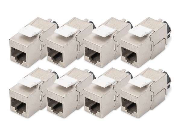 DIGITUS CAT 6A Keystone Modul, geschirmt mit intelligentem Kabelmanager - 8 Stk.