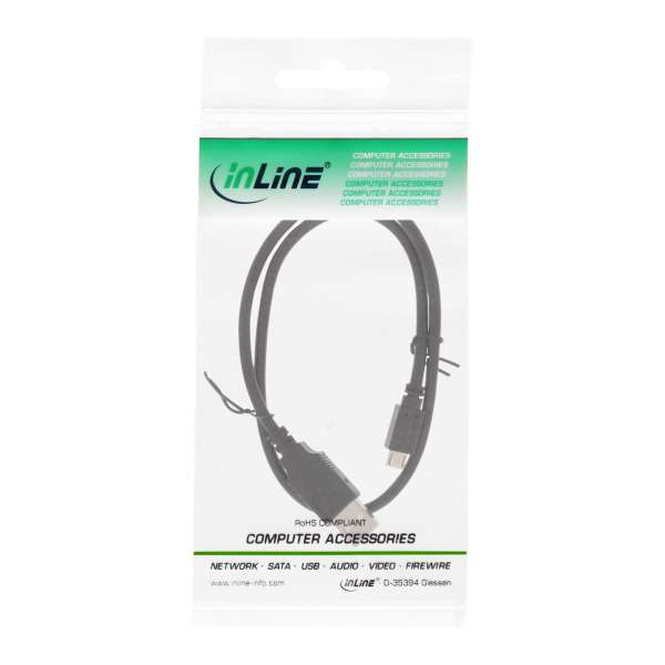 InLine Micro-USB 2.0 Kabel - Schnellladekab. - USB-A ST/Micro-B ST - schwarz - 0,5m