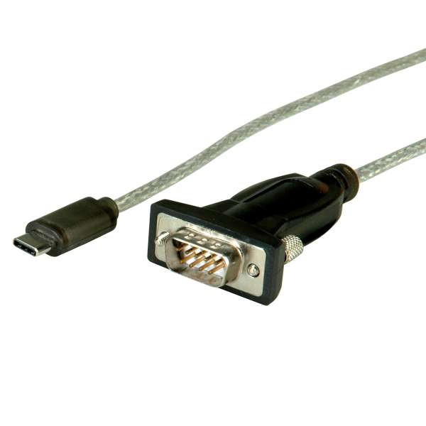 ROLINE Serieller Adapter - USB-C - RS-232 - Schwarz