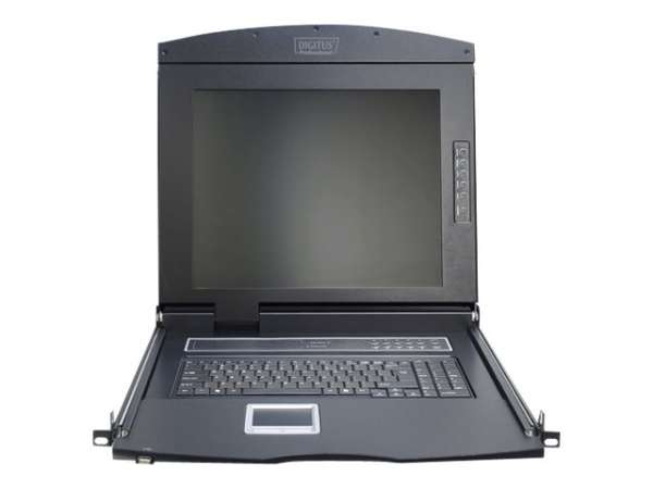 DIGITUS 17" LCD KVM Konsole, 16-Port VGA, deutsche Tastatur