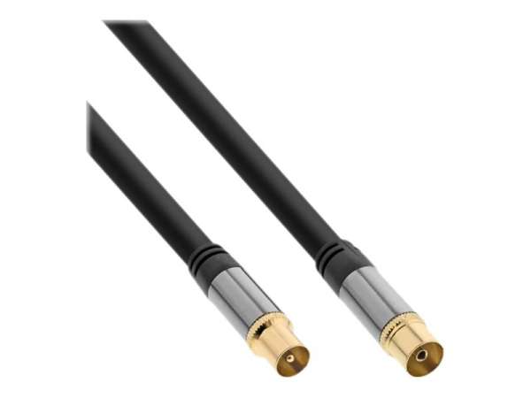 InLine Premium Antennenkabel - 4x geschirmt - >110dB - schwarz - 0,5m