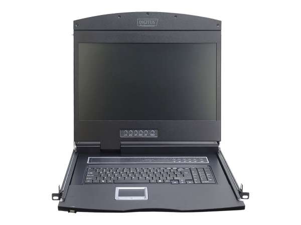 DIGITUS 19" LCD KVM Konsole, 8-Port VGA, spanische Tastatur