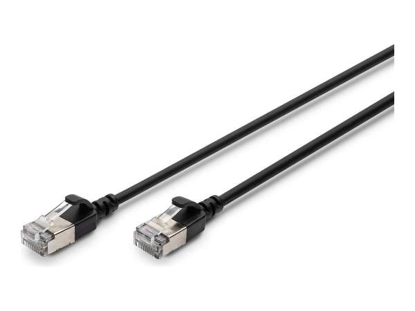 DIGITUS CAT 6A F-FTP Slim Patchkabel, 0,5m, Schwarz