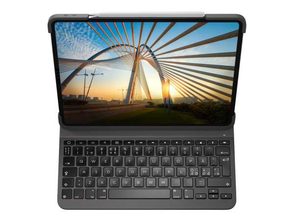 Logitech Slim Folio Pro - Tastatur und Foliohülle - hintergrundbeleuchtet - kabellos - Bluetooth LE