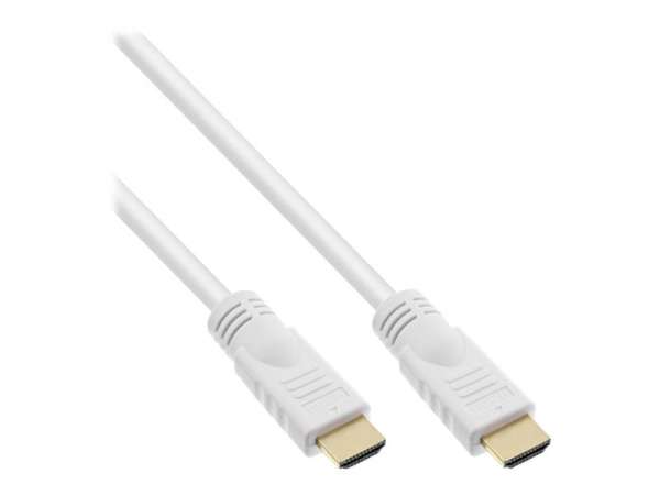 InLine HDMI-High Speed Kabel mit Eth. - Premium - ST / ST - weiß / gold - 5m